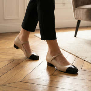 Elisa Ballerina Beige Black